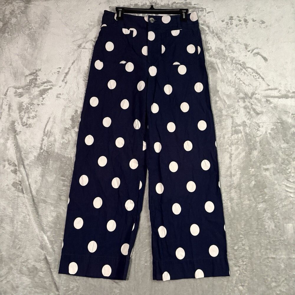 Maeve by Anthropologie Women’s The Colette Crop Wide-Leg Polka Dot Pants Sz 29 T